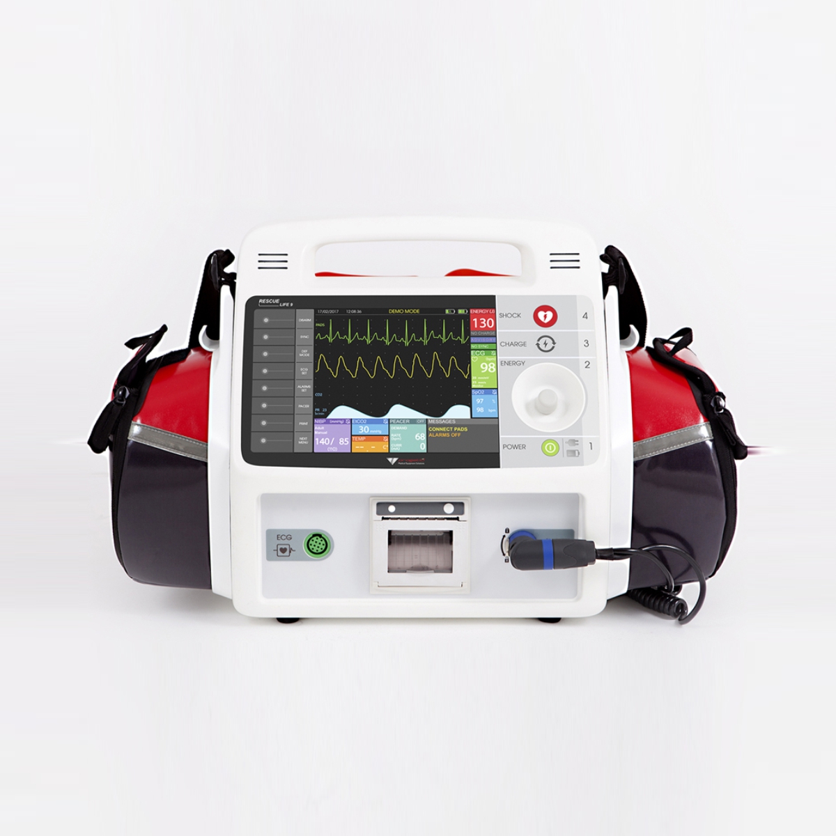 RESCUE LIFE 9 AED DEFIBRILLATOR with Temp, Spo2, Pacemaker