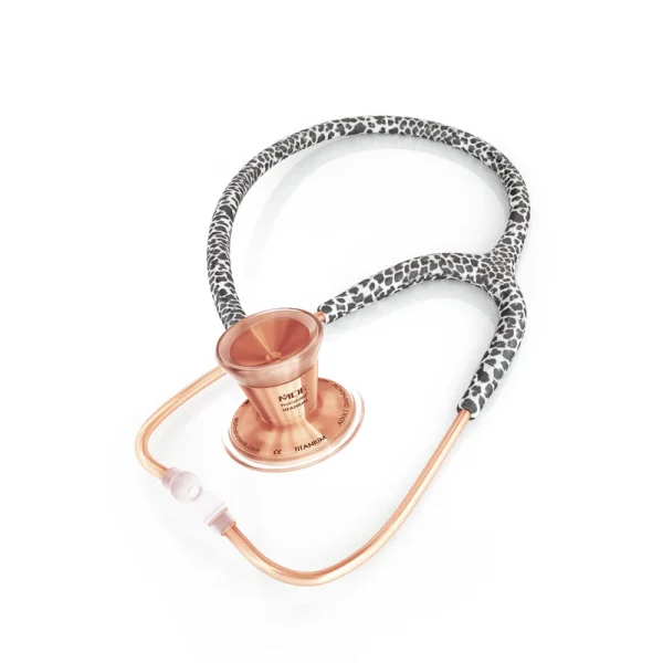 ProCardial Titanium Cardiology Stethoscope - Snow Leopard/Rose Gold