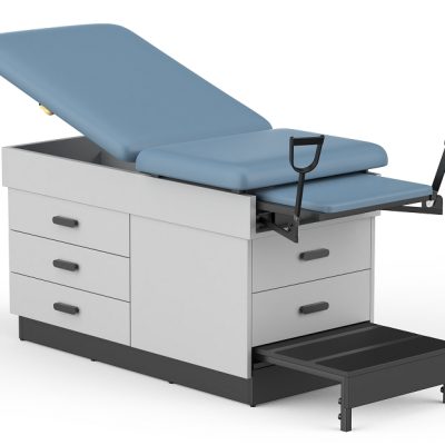 Clinic-5005 Family Practice Gynecology Exam Table with Stirrups and Storage Drawer