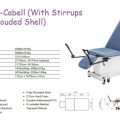 Athena Cabell 5-section exam couch with electric height adjustment, adjustable backrest & leg section, ADA-compliant low height, and anti-microbial surfaces.